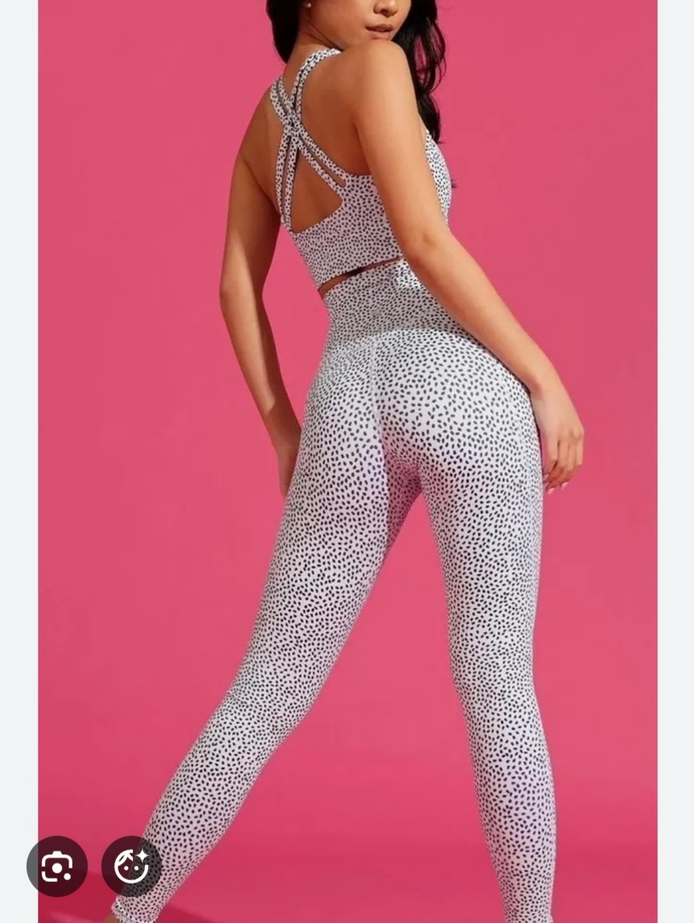 BuffBunny Limitless Leggings White/black Bossy Print Size M